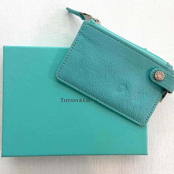 Authentic Tiffany & Co. Key Cles Zipper Pouch Tiffany Blue - Card Holder - Picture 8 of 16